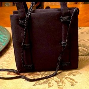 Carlo Fellini handbag black with extra. Long crossbody braided shoulder strap